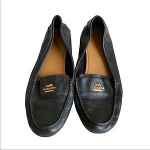 Coach Black Leather Driver Loafers Size 10